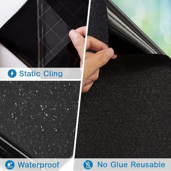 Window Privacy Film Heat Blocking Privacy Film (11.8 x 78.7 Inch, Blackout) - Picture 2 of 7